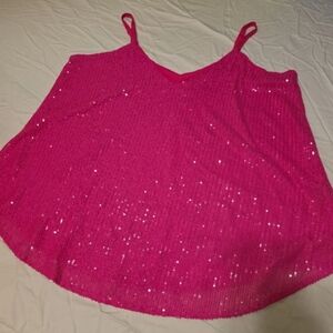 Torrid hot pink sequin cami nwt 0x